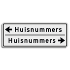 Huisnummerbord 14 karakters 800x300 mm 2 regelig met pijl NEN 1772