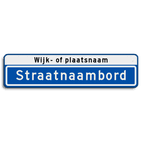 Straatnaambord 14 karakters 800x200 mm met wijk- of plaatsnaam NEN 1772