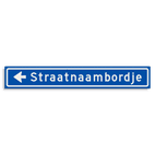 Straatnaambord KOKER 1000x150mm - max. 18 karakters - met pijl NEN1772