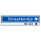 Straatnaambord KOKER 800x200mm - max. 14 karakters - huisnummers en pijl rechts - NEN1772