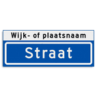 Straatnaambord KOKER 500x200mm - max. 8 karakters - met wijk- of plaatsnaam - NEN1772