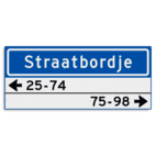 Straatnaambord KOKER 700x300mm - max. 12 karakters - met 2 regels huisnummers - NEN1772