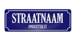 Straatnaambord aluminium DOR 600x200mm met ondertekst - type Binnenstad