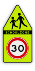 SCHOOLZONE puntbord 500x1000mm met maximumsnelheid