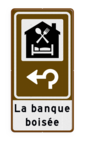 Routebord BW101 (bruin) - 1 pictogram met aanpasbare pijl en tekstvlak