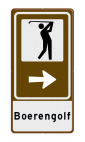 Routebord BW101 (bruin) - 1 pictogram met aanpasbare pijl en tekstvlak