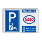 Parkeerbord elektrische voertuigen bezoekers - met eigen logo - reflecterend