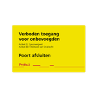 Waarschuwingsbord ProRail - Poort afsluiten (klein) - 300x190mm