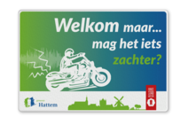 Reflecterende Mottobord - Motor mag het zachter