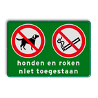 Entreebord Honden - roken niet toegestaan