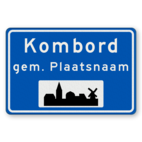 Plaatsnaambord 1180x800mm RVV H01b - Begin bebouwde kom