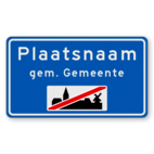 Plaatsnaambord 1400x800mm RVV H02b - Einde bebouwde kom