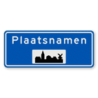 Plaatsnaambord 1600x650mm RVV H01a - Begin bebouwde kom