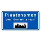 Plaatsnaambord 1600x800mm RVV H01b - Begin bebouwde kom