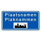 Plaatsnaambord 1600x800mm RVV H01c - Begin bebouwde kom