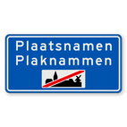 Plaatsnaambord 1600x800mm RVV H02c - Einde bebouwde kom