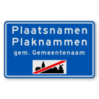 Plaatsnaambord 1600x1000mm RVV H02d - Einde bebouwde kom