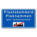 Plaatsnaambord 1800x1000mm RVV H02d - Einde bebouwde kom