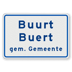 Buurtschapsbord 2 regelig met gemeentenaam