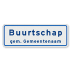 Buurtschapsbord met gemeentenaam