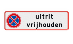 Verkeersbord uitrit vrijlaten RVV E02 + tekst - reflecterend