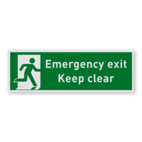 Nooduitgang bordje of sticker - Emergency exit, Keep clear - reflecterend