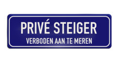 Bord Prive steiger - verboden aan te meren - klassiek