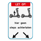 Informatiebord met 2 pictogrammen - Eigen tekst - Steps