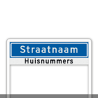 Straatnaamportaal 1200mm breed, 1 regelig met Huisnummers