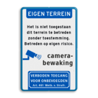 Waarschuwingsbord camerabewaking eigen terrein