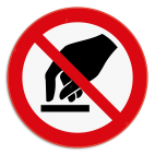 Verbodsbord - Aanraken verboden - pictogram P010