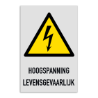 Waarschuwingsbord W012 - HOOGSPANNING LEVENSGEVAARLIJK