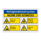 Veiligheidsbord met 4 symbolen en banner