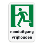 Vluchtroutebord - Nooduitgang met tekst