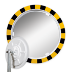Miroir de sécurité acrylique - Ø600mm - avec cadre jaune/noir