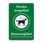 Informatiebord - Honden aan de lijn - Rustgebied