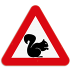 Panneau de signalisation - Attention écureuil
