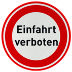 Verbotsschild - Einfahrt verboten