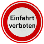 Verbotsschild - Einfahrt verboten