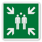 Fluchtwegschild - Sammelstelle und Sammelplatz