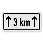 Verkehrszusatzeichen 1001-31 - Auf ... km (kilometer)