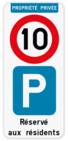 Panneau de stationnement parking privé C43-E9 + texte personnalisé