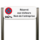 Panneau de stationnement - Réservé aux visiteurs - Nom de l'entreprise