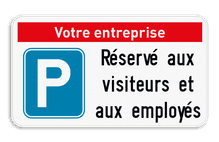 Panneau de stationnement 4:2 -  Réservé aux visiteurs - Nom de l'entreprise