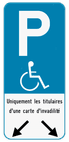Panneau de stationnement E9 - Handicapé - Texte personnalisé - Flèches indicatives