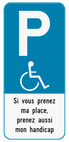 Panneau de stationnement E9 - Handicapé - Texte personnalisé
