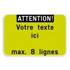 Panneau de texte - Orientation paysage - Blanc/jaune-vert fluo