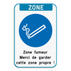 Zone fumeur - Texte personnalisé