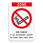 Zone - Interdiction de fumer - Texte personnalisé
