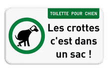 Panneau d'information - toilettes pour chiens avec votre texte